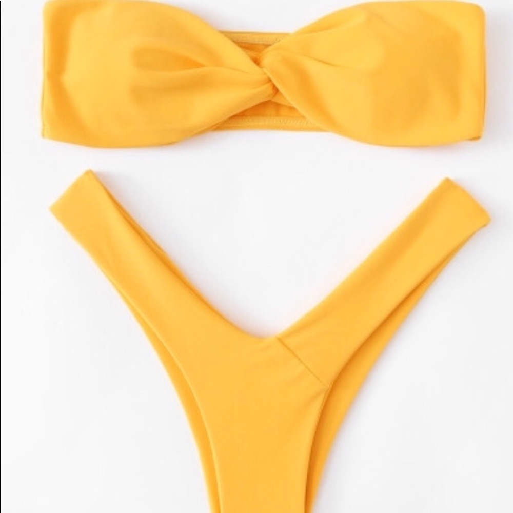 Yellow Two Piece Bathing Suit